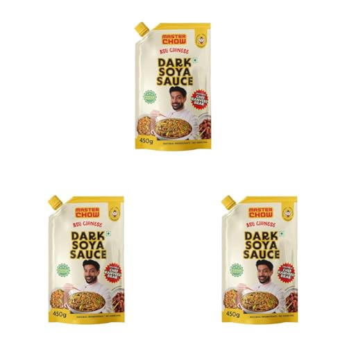 Image of Masterchow dark soya sauce | All Natural ingredients with no MSG | Crafted by chef Ranveer Brar | 450 GM (Pack of 3)