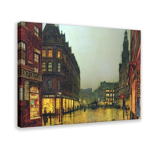 Toile John Atkinson Grimshaw Boar Lane Leeds décoration murale bureau cadre suspendre