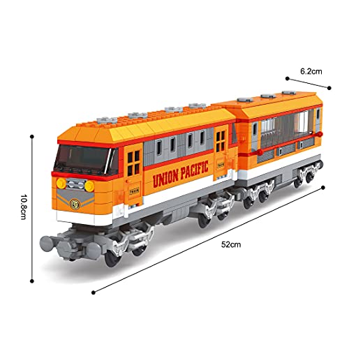 VPPI Technik Zug Eisenbahn Bausatz, City Personenzug Bausteine Modell mit Schienen, 928 Teile City Güterzug… – Bild 5