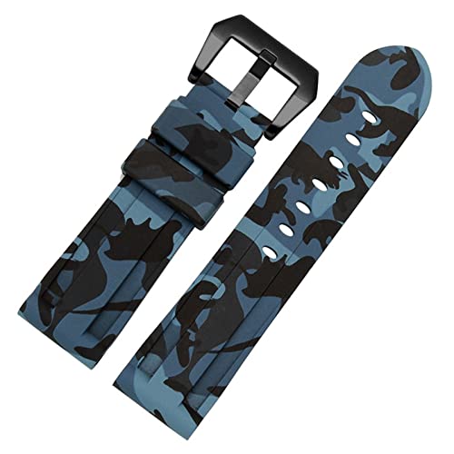 Correa de reloj de silicona deportiva de camuflaje 22mm 24mm impermeable