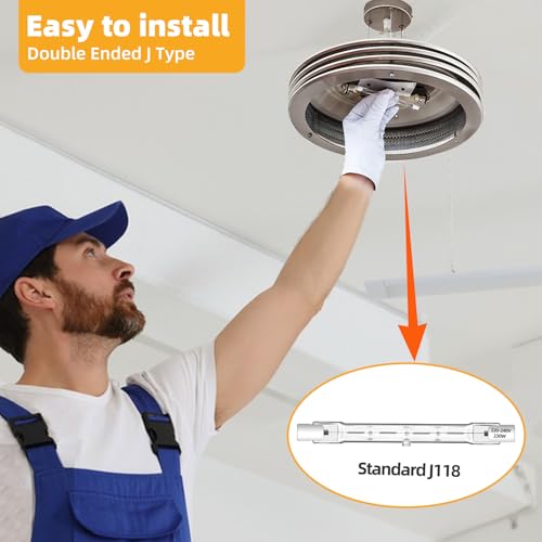 Caldarax 6 Pack R7S Halogen Bulb 118mm 230W Dimmable, J118 Halogen Linear Bulbs AC 230V, 2700K Warm White, 4650lm, Tungsten Linear Light Bulbs for Floodlight, Security Light Bulb, Floor Lamps