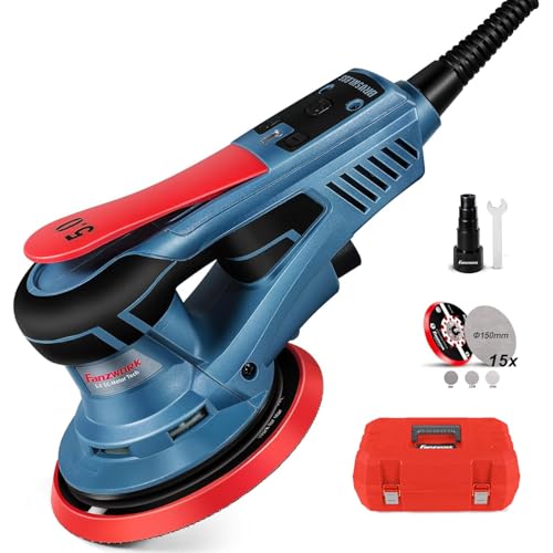 FANZWORK Ponceuse Excentrique 150 mm, Ponceuse Orbitale avec une Course Abrasive de 5 mm, Moteur EC...