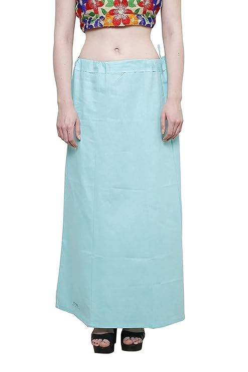 khushi Girl Women's Royal Cotton Readymade Petticoat for Saree (Size-Large) Color-Light Sky Blue