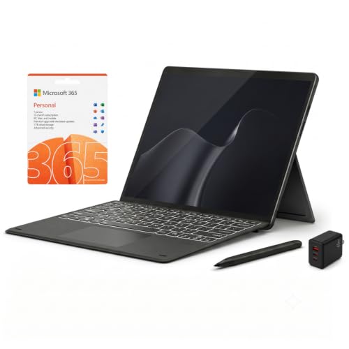 Image of Microsoft Surface Pro 2026, 13 inch OLED 2-in-1 Laptop Tablet (12th Gen), 3K 120Hz Touchscreen, Snapdragon X2 Elite AI Copilot+ PC, Wi-Fi 7, USB4, 16GB RAM, 512GB SSD, KB, Pen, MS365, Windows 11, Black