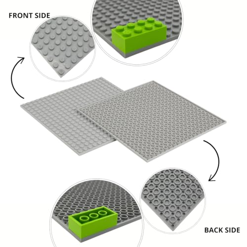 Image of Classic Baseplate - Building Kit for Toddlers & Kids - 20 x 20 Studs - 6.3 x 6.3 inches - Pack of 4 Baseplates - Compatible with Major Brands
