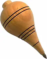 Pião de Madeira Resistente com Fieira Profissional Antigo (Natural)