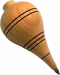 Pião de Madeira Resistente com Fieira Profissional Antigo (Natural)