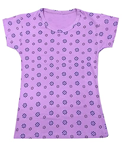 Image of indi weaves Girls Printed Cotton Half Sleeves Tshirts (Pack of 3)