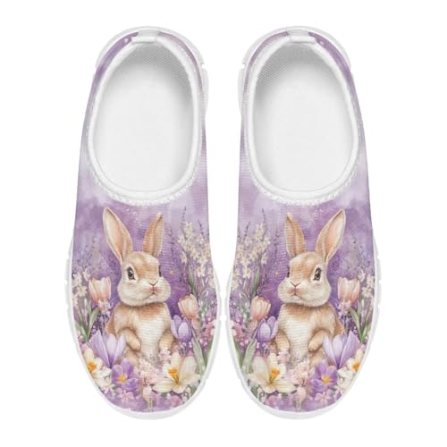 Girls Bunny Slip On Shoes Size 11 Floral Kids School Shoes Sneakers Comfort Little Girls Tennis Gym Shoes Cute Shoes for Girls 10-123