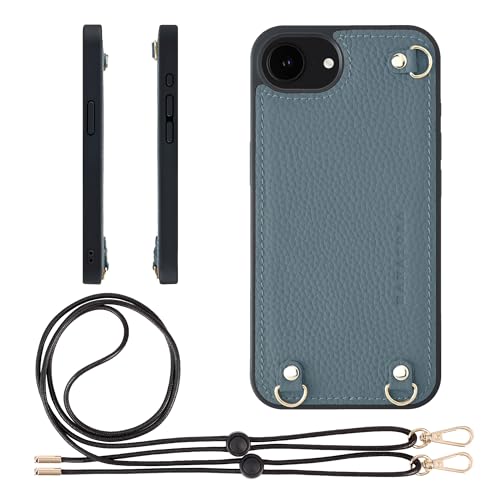 HANATORA for iPhone 17e 16e �P�[�X MagSafe �Ή� �{�v �ϏՌ� �o���p�[�^ �X�}�z�P�[�X �X�}�z �V�����_�[�X�g���b�v �t�� �V�������N���U�[ �M�t�g �}�O�Z�[�t�Ή� �u���[�O���[ D3GZ-16e-BlueGray