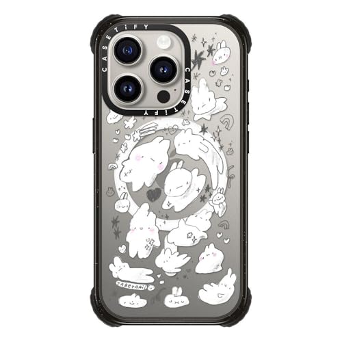 Image of CASETiFY for iPhone 15 Pro Case - Ultra Impact Compatible with MagSafe | Strong Slim | 11.5 ft. 5X Militray Grade Drop Protection | Just Some Buns by tabetaaii | Black