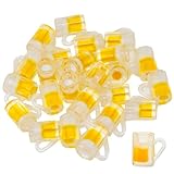 Honbay 24PCS Plastic Dollhouse Miniature Beer Cup Artificial Mini Resin Drink Mug Charms Pendant Tableware Cup Hanging Ornament for Necklace Earring Bracelet Keychain Jewelry Making or DIY Craft
