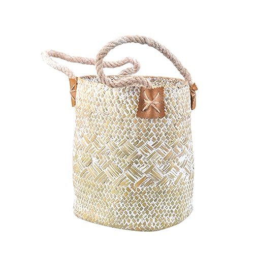Alipis cesto de ropa de ratán linda canasta plantas tapa florero de mimbre mini cestas almacenaje cesta almacenaje cesta lavanderia plant pot cesta de flores hecha a mano Bambú