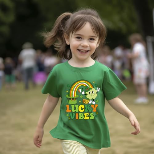 Image of Kids St Patricks Day Shirt Irish Shamrocks Graphic T-Shirt Shamrock Paddy's Day Tees Tops 2-7 Years