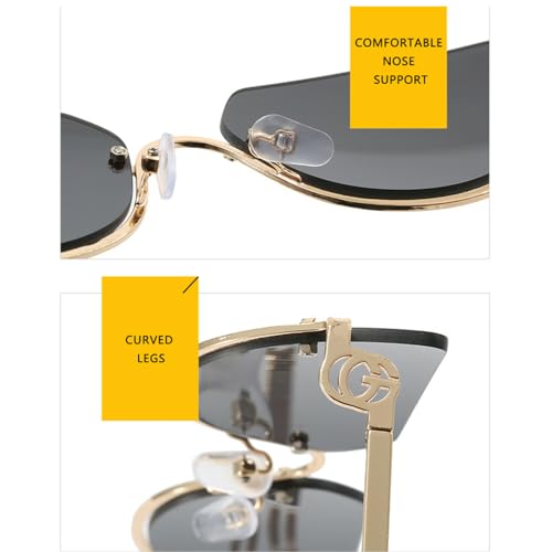 Lunettes de soleil polygone pour femmes légères sans trace de nez - 5