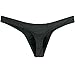 iKingsky Men's Silky Thong Sexy T-Back Mens Underwear Low Rise Stretch Underpanties (Large, Black-9 Pack)