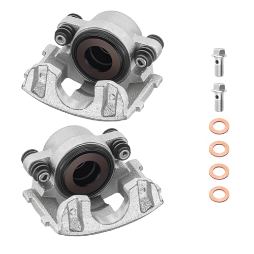Image of BDFHYK 18-4339 18-4340 Front Disc Brake Caliper Assembly Compatible with Jeep Cherokee /Grand Cherokee /Comanche /Grand Wagoneer /Wagoneer /Wrangler /TJ 1990-2006 2.4L 2.5L 4.0L 4.2L 5.2L 5.9L l4 l6 V8 2pcs