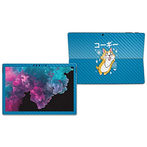 Image of MIGHTY SKINS MightySkins Carbon Fiber Skin for Microsoft Surface Pro 6 - Corgi Kawaii | Protective, Durable Textured Carbon Fiber Finish | Easy to Apply, Remove, and Change Styles | Made in The USA