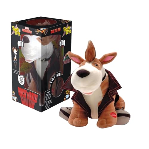 Cartronic Spark Rock 'n' Roll Dog, 30 cm I Plüschhund mit Sing-Funktion, der Witze erzählt und Fragen beantwortet I Spielzeug-Hund