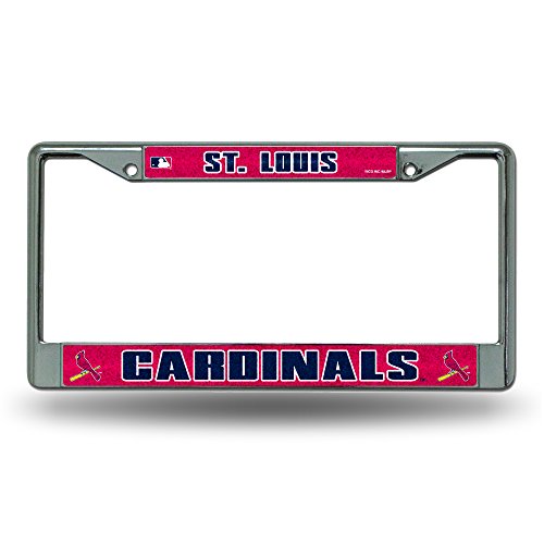 Rico MLB St. Louis Cardinals Bling License Plate Frame, Chrome, 12 x 6-Inch