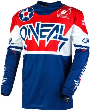 O'Neal unisex adult Element Warhawk powersports jerseys, Blue/Red, Large US