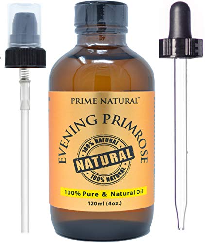 PRIME NATURAL Evening Primrose Oil- Refined (4oz/120ml) for Skin, Hair, Nails