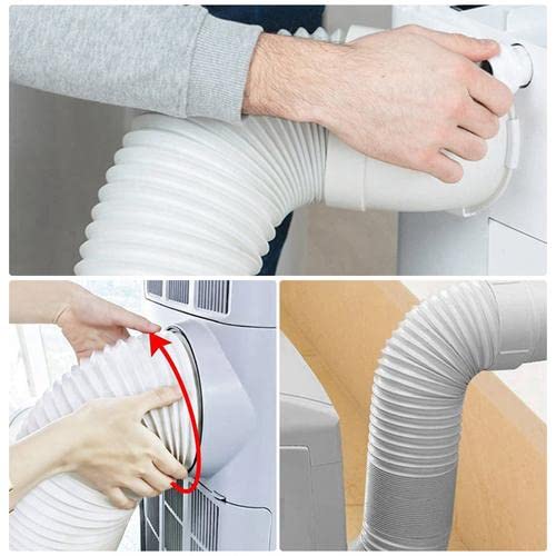 Klimaanlage Abluftschlauch, PVC flexibel Abluftschlauch für Klimagerät Ø150mm, Klimaanlage Schlauch Mit Schlauchverbinder, Für Mobile Klimaanlagen(Ø150mm, 1,5 M) (Weiß)