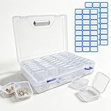 HINATDD 45 Stück Kleine Aufbewahrungsbox mit Deckel Kleinteilebox 5,5 x 5,5 x 2cm transparente Plastikboxen Perlen Aufbewahrungsbox mini Box Sortierboxen für Kleinteile, Ohrringe, Ringe, Bügelperlen