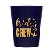 Bride's Crew Navy Blue and Metallic Gold Nautical Bachelorette Party Stadium Cups, Nautical Bachelorette Party, Bride's Crew with Anchor, Nautical Party, Navy Blue, Set of 12