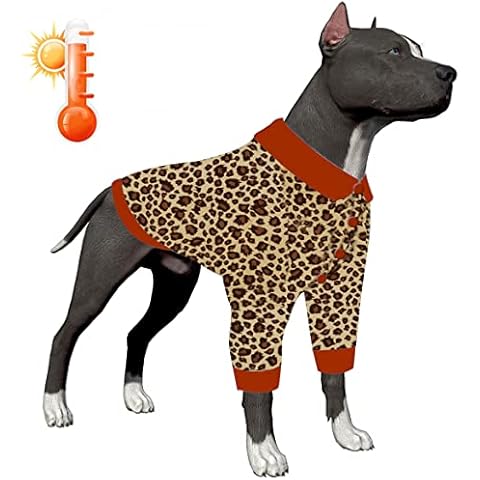 LovinPet Dog Sweaters, Dog Winter Clothes, Warm Flannel Fabric Oak Vintage Leopard Prints Dog Clothes, Update Sweater for Dogs, Cozy Dog Winter Coat for Cold Weather Using Cover