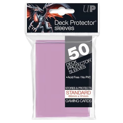 Ultra PRO - 50ct Standard Size Card Protector Sleeves (Bright Pink) - Protect You Collectible Trading Cards, Sports Cards, & Gaming Cards with a Bright and Vibrant Color