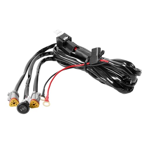 BICYACO LED Light Bar Wiring Harness Kit-16AWG Wiring Kit with 12V Relay 40A Blade Fuse On Off Flush...