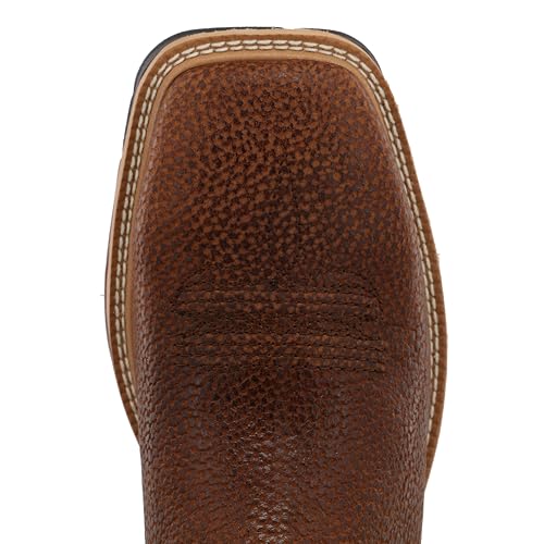 Image of Twisted X Men's 12 inch Western Work Boot, Square Toe, Brown Distressed & Turquoise, 8 D