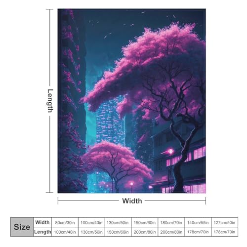 Couvre-lit motif fleurs de cerisier japonais impression 3D luxe
