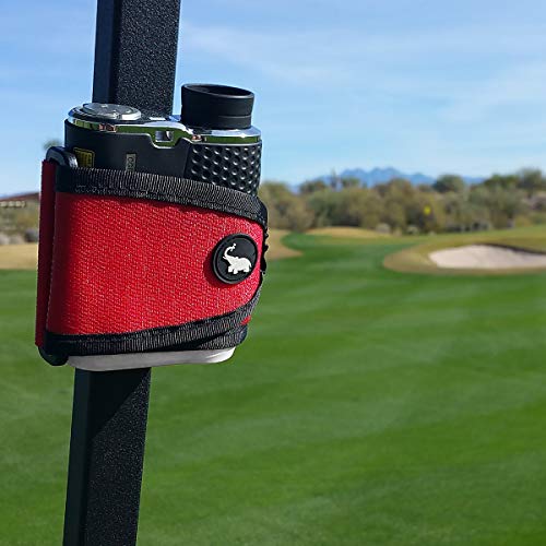 STICKIT Magnetic Rangefinder Strap | Classic Series, Red | Nylon Strap with Magnets for Strong Hold of Golf Laser Rangefinders to Carts