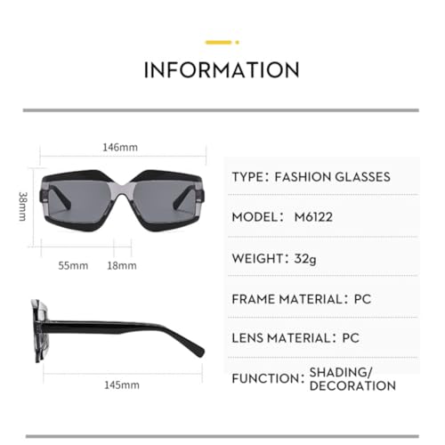 Lunettes de soleil Polygon de qualité supérieure style punk géométrique