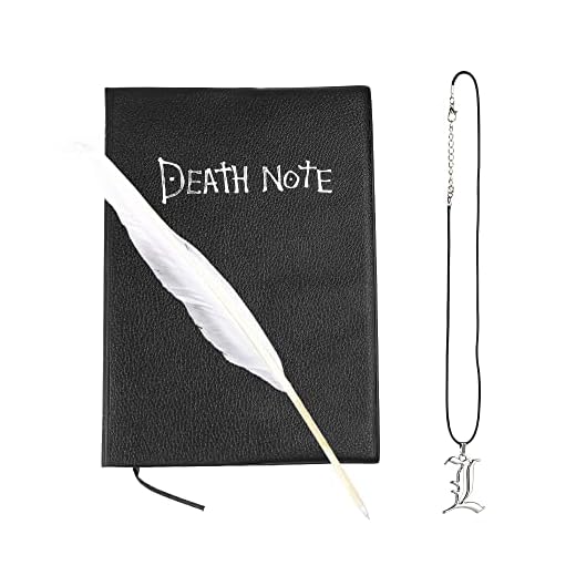 Cuaderno Death Note, MOPOIN Death Note Libreta con Bolígrafo y Cadena, Cuaderno Ligero Death Note para Cosplay, Oficina, Escuela, Regalo, 21x 15 cm