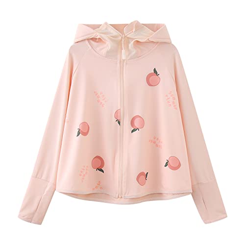 Kids Zip Up Sun Hoodie with U𝐏F50+ Summer Athletic Jackets for Girls Boys Lightweight Sun Pr𝗼tection Jacket