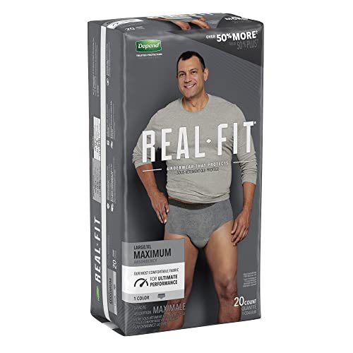 Image of Depend Real Fit Disposable Underwear Male Waistband Style Large /X-Large, 50979, Maximum, 40 Ct