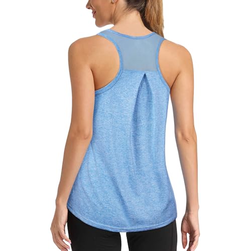 HAGOT - HAGOT Débardeur de Sport Femme, Yoga Shirt Manches Courtes Fitness, Décontracté Tops Dos Ouvert Yoga Running Fitness Pilates