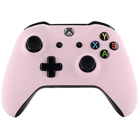 eXtremeRate Cherry Blossoms Pink Faceplate Cover, Soft Touch Front Housing Shell Case, Comfortable Soft Grip Replacement Kit for Xbox One S & X Controller (Model 1708) - Controller NOT Included Cover