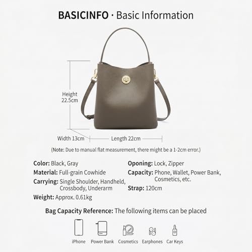 Sac seau en cuir véritable PDSSUNNY, prolongez l'élégance de vos journées avec style