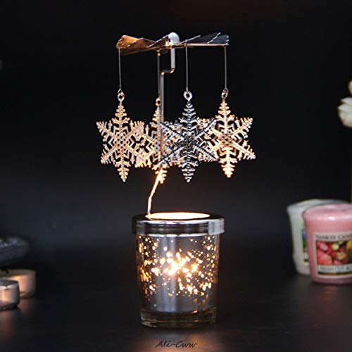 Kandelaar Rotary Spinning Kandelaar tealightkaars Holder Metal Waxinelichthouders Carousel Wedding Thuis Party Decor Gift 10-type Kaarshouders (Color : Butterfly) - Afbeelding 3