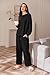 Ekouaer Womens Tracksuits 2 Piece Long Sleeve Outfits Micro Fleece Sweatsuit Sets Wide Leg Sweatpants Black Small