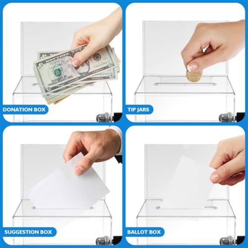 Caja para tarjetas de presentación POPETPOP protección contra pérdida con llave acrílico 8
