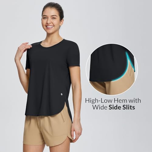 baleaf Women's Workout Tops Shirts UPF50+ Sun Shirt Short Sleeve Quick Dry UV Protection Athletic Tee2