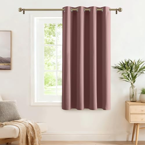 PONY DANCE Rideau Cuisine Occultant à Oeillets Unicolore Panneau Isolation Thermique Anti Chaleur et UV pour Maison Chambre, Largeur 132 x Hauteur 158cm, 1...