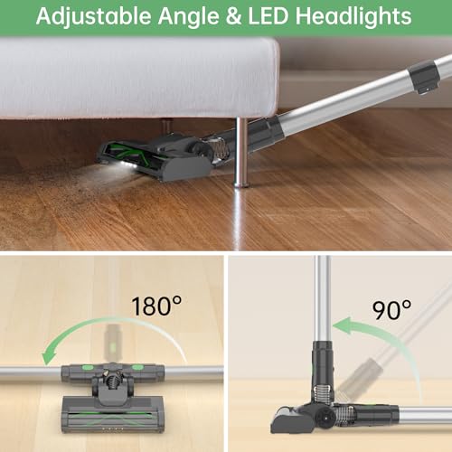 Image of Cordless Stick Vacuum Cleaner, 45KPA Powerful Suction 50Mins Runtime, Lightweight 6-in-1 Vacuum with LED Touch Screen Anti-Tangle for Pet Hair Hard Floor Carpet Home Car