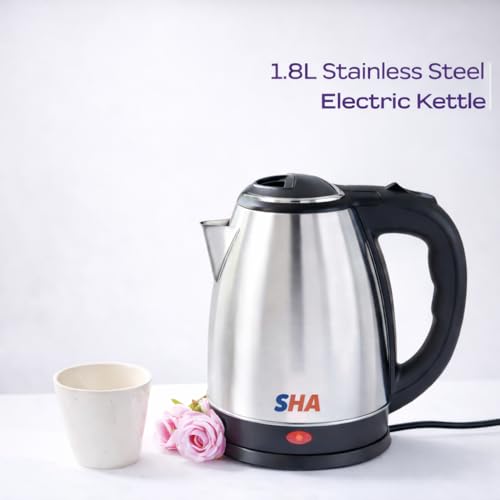 Image of SHA Motherly Love Stainless Steel Electric Kettle 1.8 Litre | 1500W Fast Boiling | Auto Shut-Off | Water Boiler for Tea, Coffee & Kitchen Use