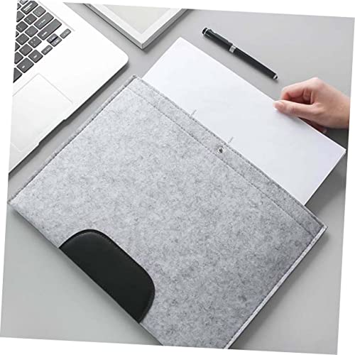 NUOBESTY Document Carrier Bag Felt File Folders Paper Organizer Teacher Tote Bag Letter Briefcase School Supplies Eco-Friendly Felt Light Grey3